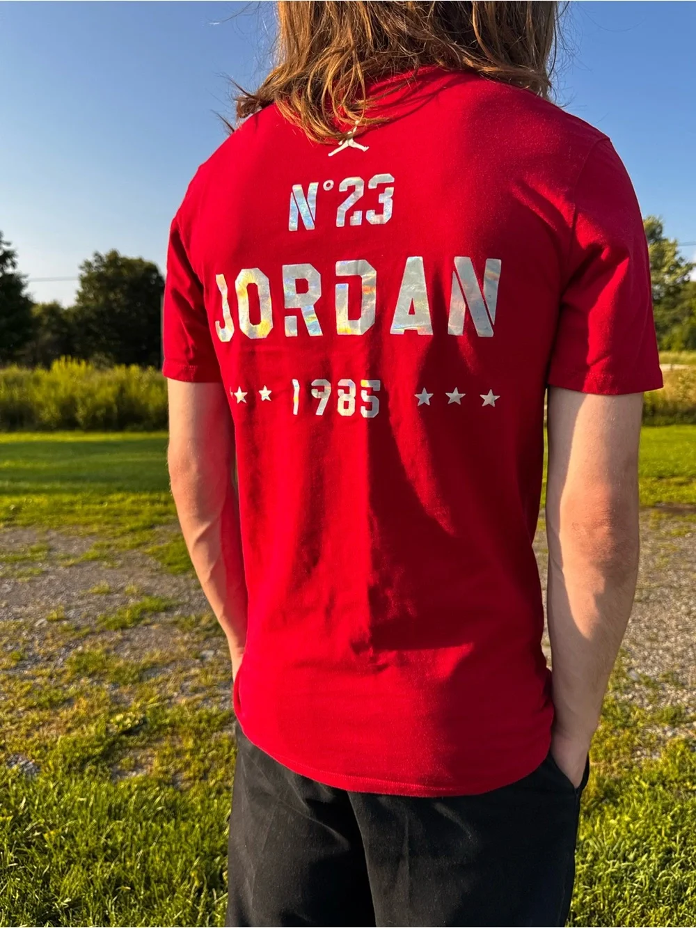Jordan Red Short Sleeve AIR Graphic Tee